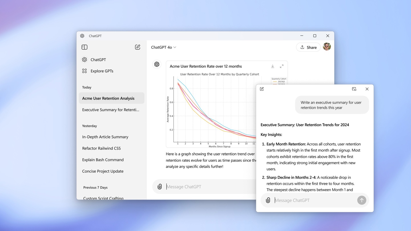 OpenAI 推出 Windows 版 ChatGPT 客户端：支持热键调用、暂仅限付费用户测试